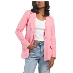 DL 1961 Linen Tailored Blazer Pink S